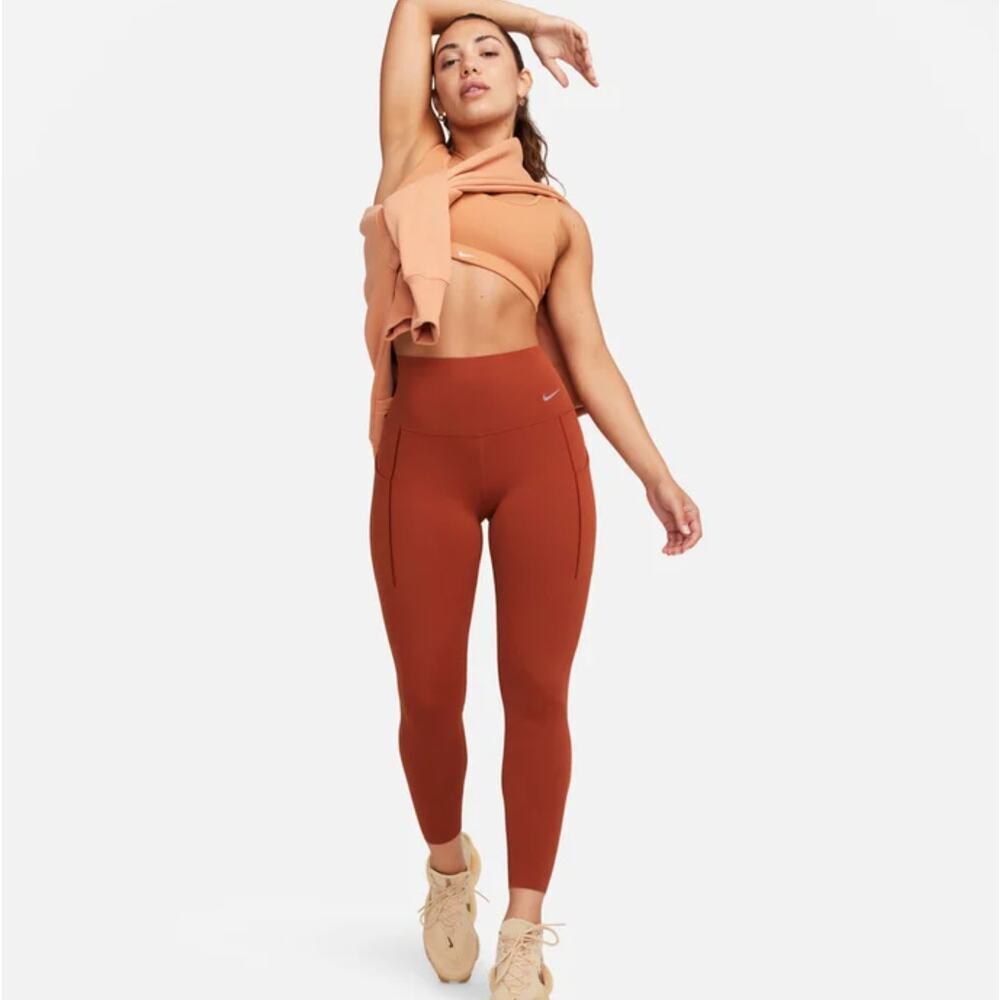NWT Nike Women's Universa Medium-Support High-Waisted 7/8 Leggings ORANGE Size S